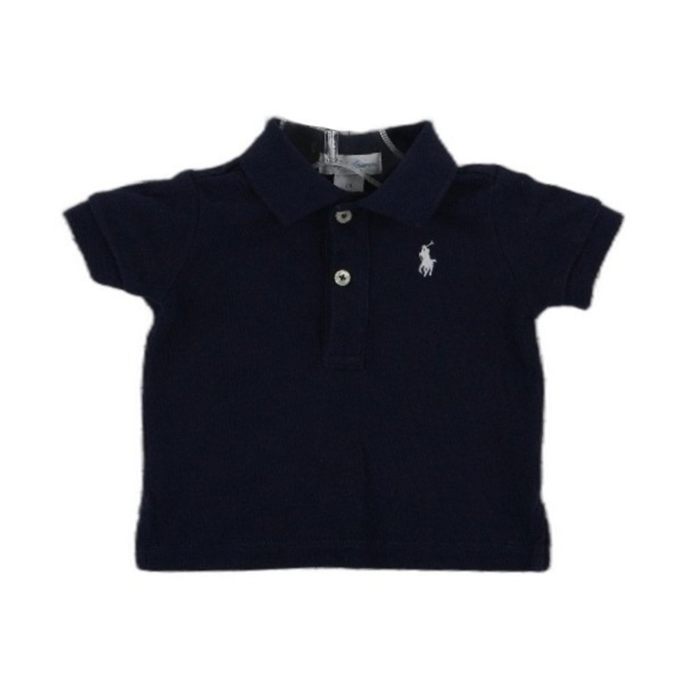 Ralph Lauren Polo Shirt Baby Size 3M Blue Pique Cotton Pony Logo Boys